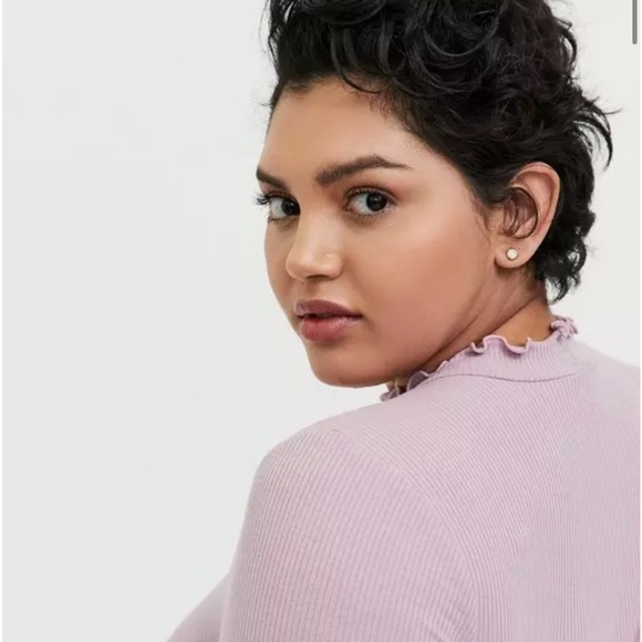 New! Torrid sz 3 Mauve Shadows Ribbed Mock Neck Tee 3X - Picture 5 of 6